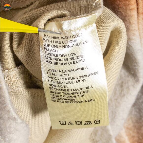 Free People Button Front Shacket Beige Green Ombre Stripes Cottage Women's Sz XL - Picture 12 of 13